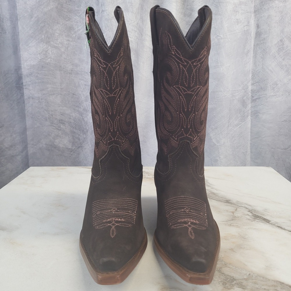 El General x Senor De Los Cielos Nubuck Western Cowgirl Boots Women's 6 M Brown - Picture 2 of 16